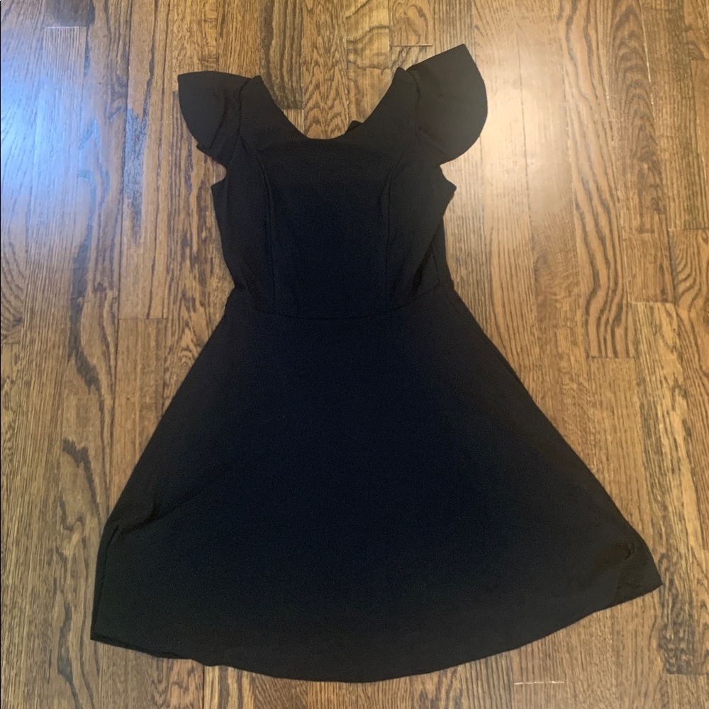 Un Deux Trois flutter sleeve dress with skater skirt.